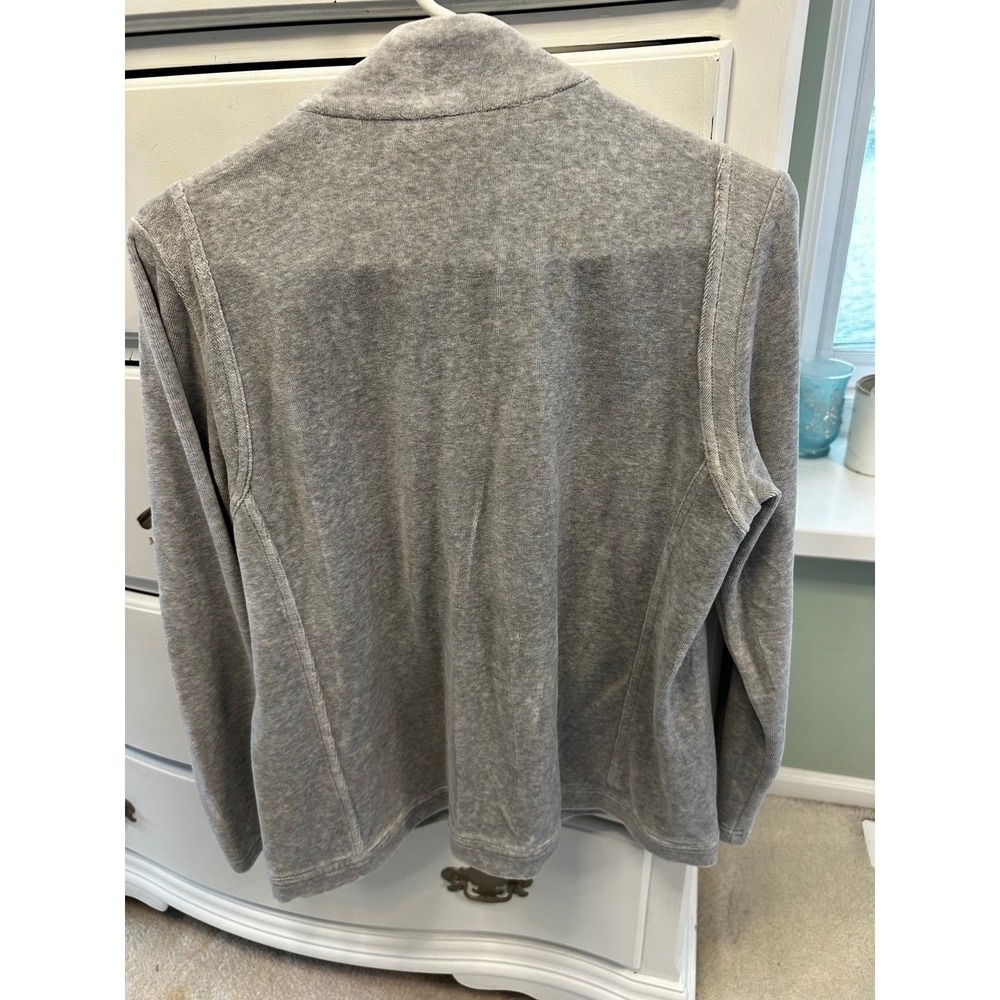 Zenergy by Chico's women's heather gray sequin velour zip front jacket SIze 1 - Picture 6 of 6